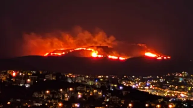 Fire breaks out in scrub and grassland in Bodrum, crews dispatched