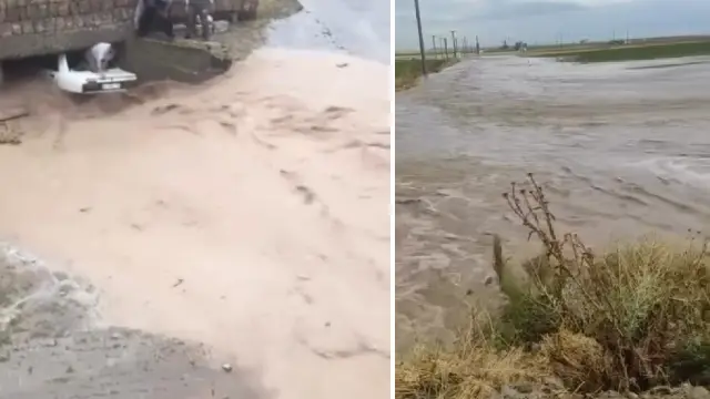 3 people rescued from car swept away in flood in Ürgüp, fields flooded in Niğde