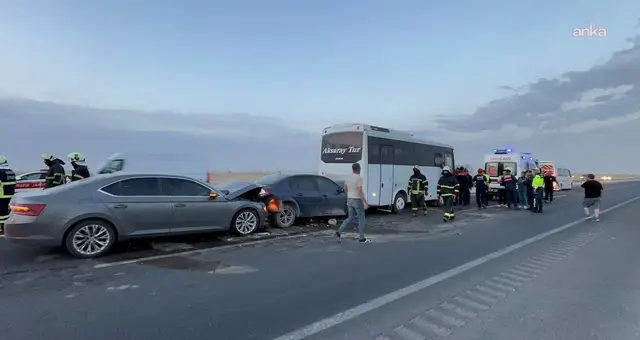 Chain collision in sandstorm in Aksaray: 7 vehicles crash, 16 injured